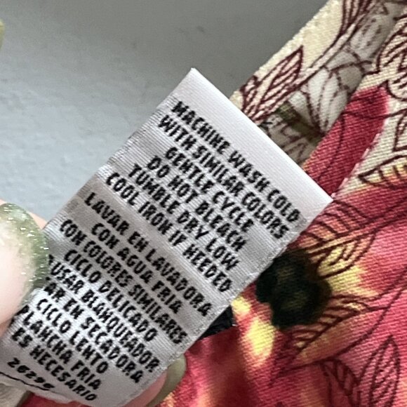 Vintage Sag Harbor Dress‎ Women 6P Floral Red Maxi Tie Back Cottagecore Grunge - Picture 5 of 8